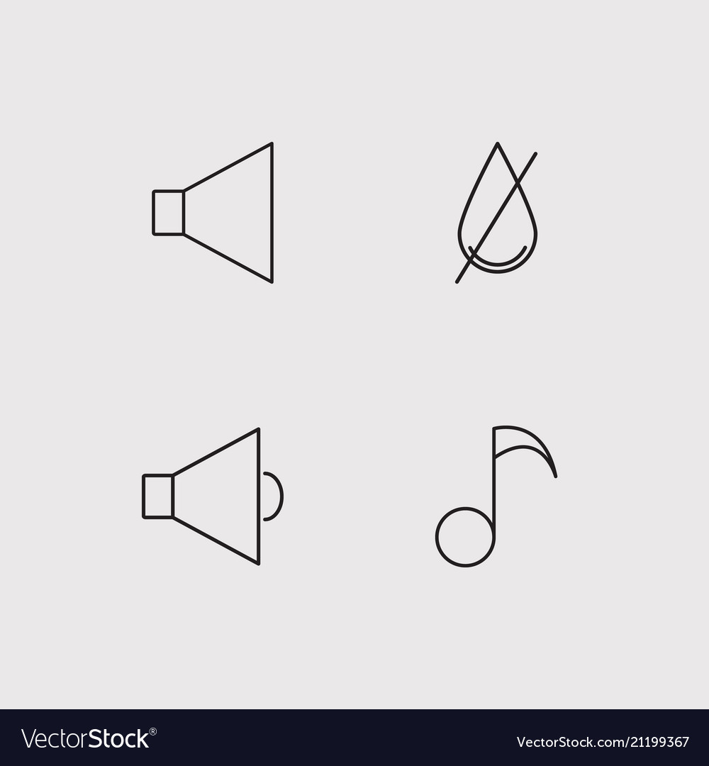 User interface simple linear icons set outlined