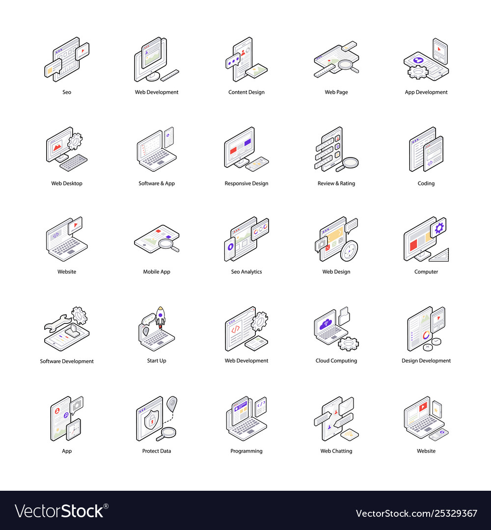 Web design icons set
