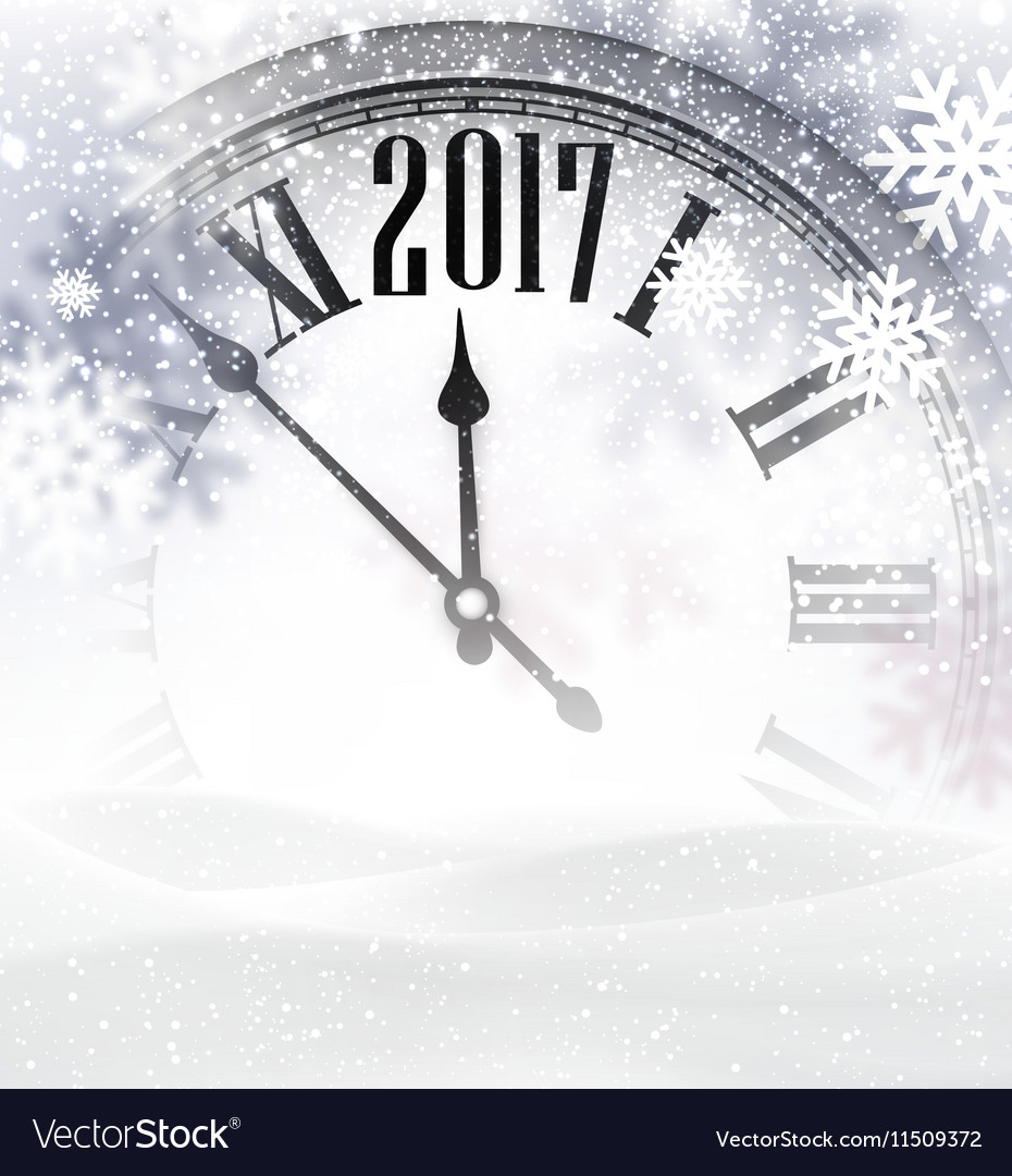 2017 new year background with clock