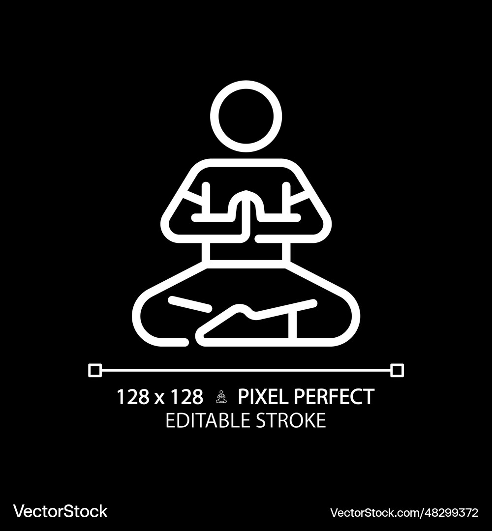 2d customizable prayer pose white linear icon Vector Image