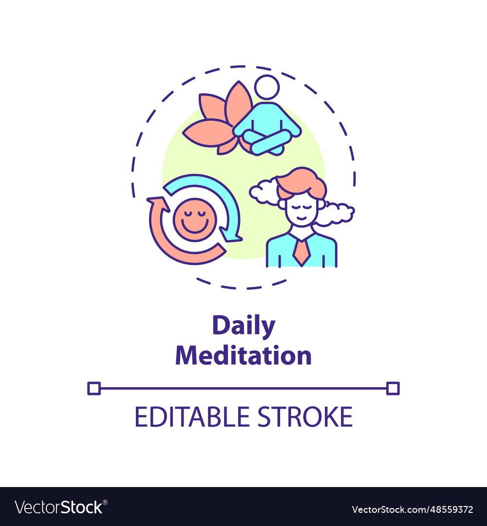 2d customizable thin line icon daily meditation Vector Image