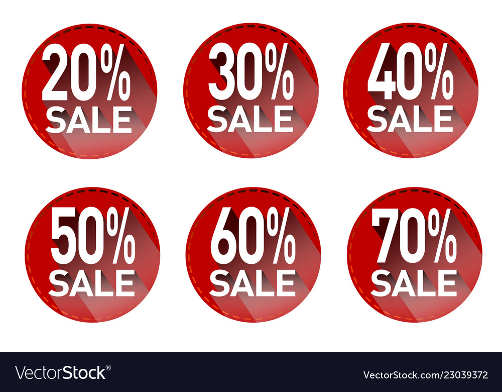 A set of stickers with discounts