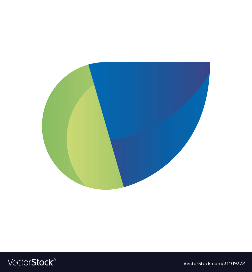 Abstract leaf shape gradient style icon