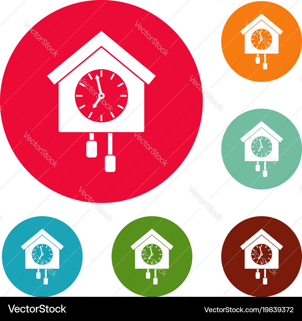 Clock creative icons circle set Royalty Free Vector Image