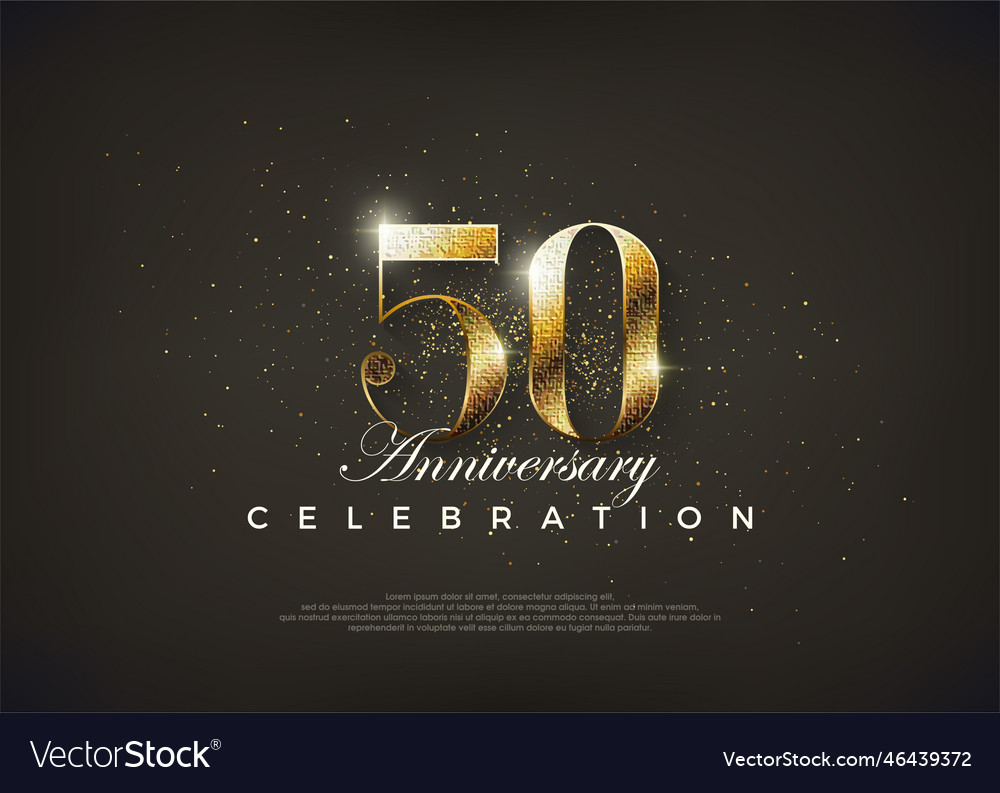 Fancy number 50th to celebrate 50th birthday Vector Image