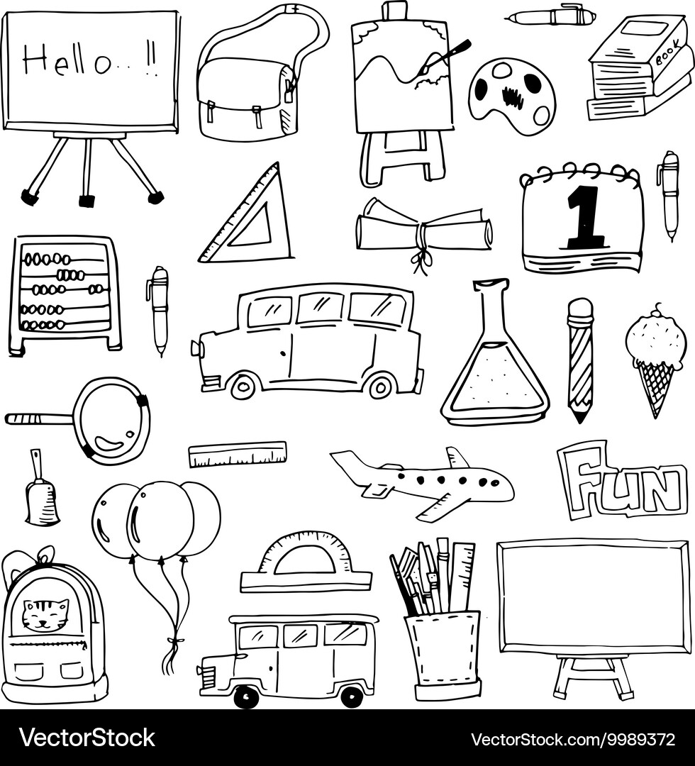 Hand draw doodle school element Royalty Free Vector Image
