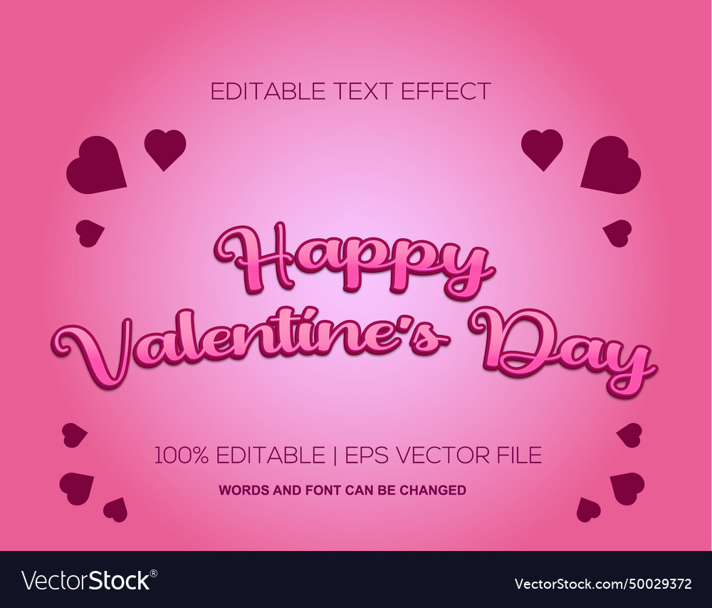 Happy Valentines Day Hand Lettering With Long Sha Vector Image