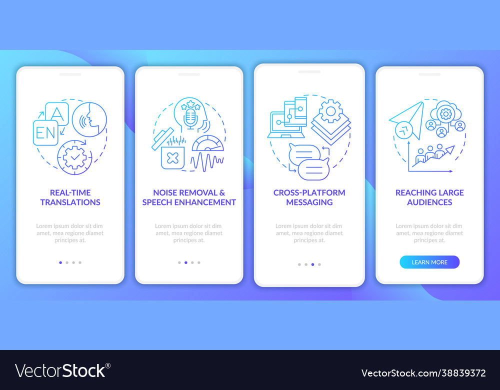 Im advanced feature blue gradient onboarding vector image Im advanced feature blue gradient onboarding