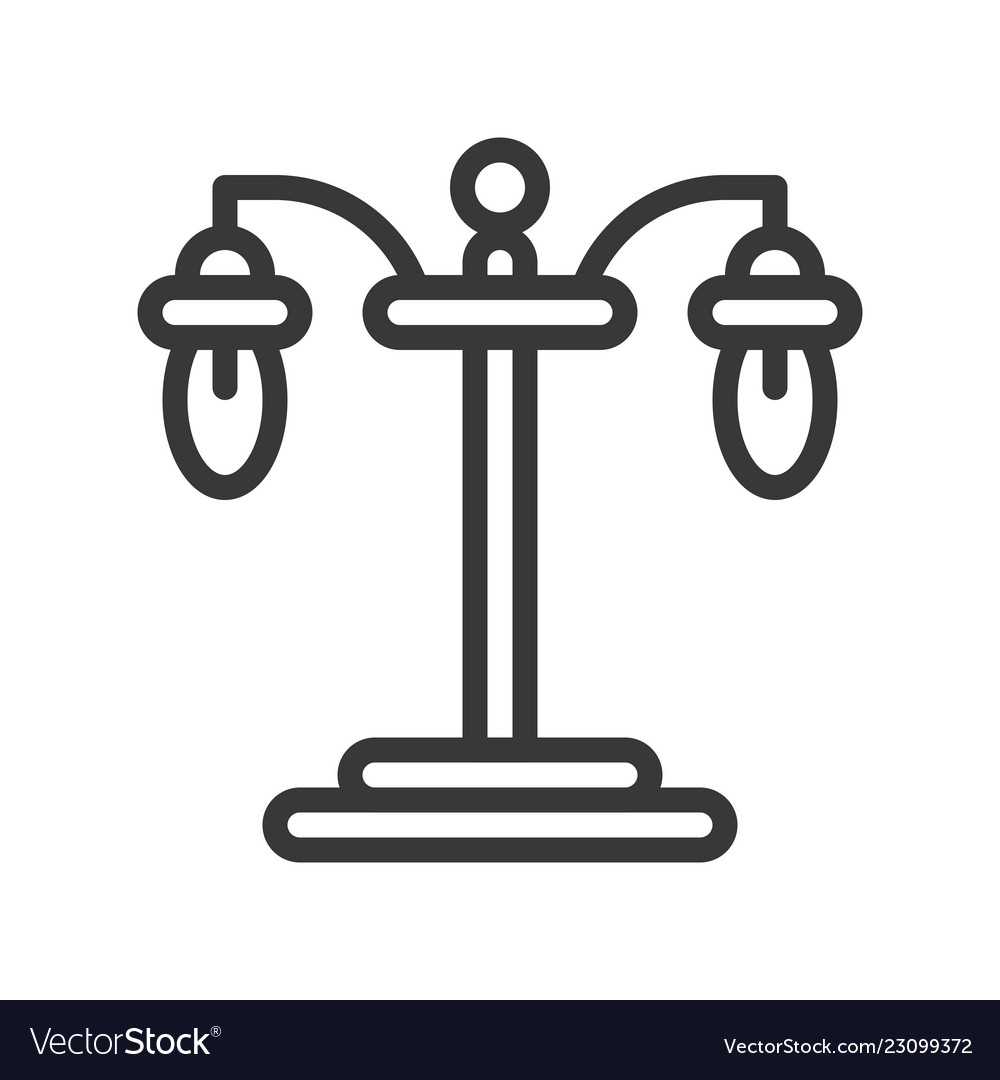 Lantern or lamp icon line style editable stroke