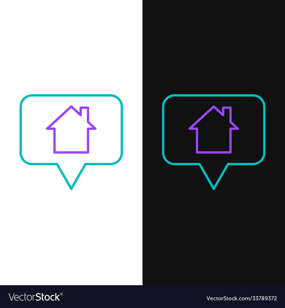 Line map pointer with house icon isolated on white vector image Line map pointer with house icon isolated on white