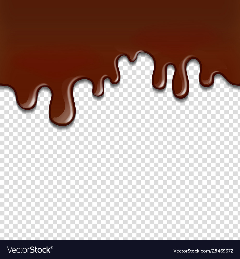 Melted chocolate dripping cacao drip element Vector Image