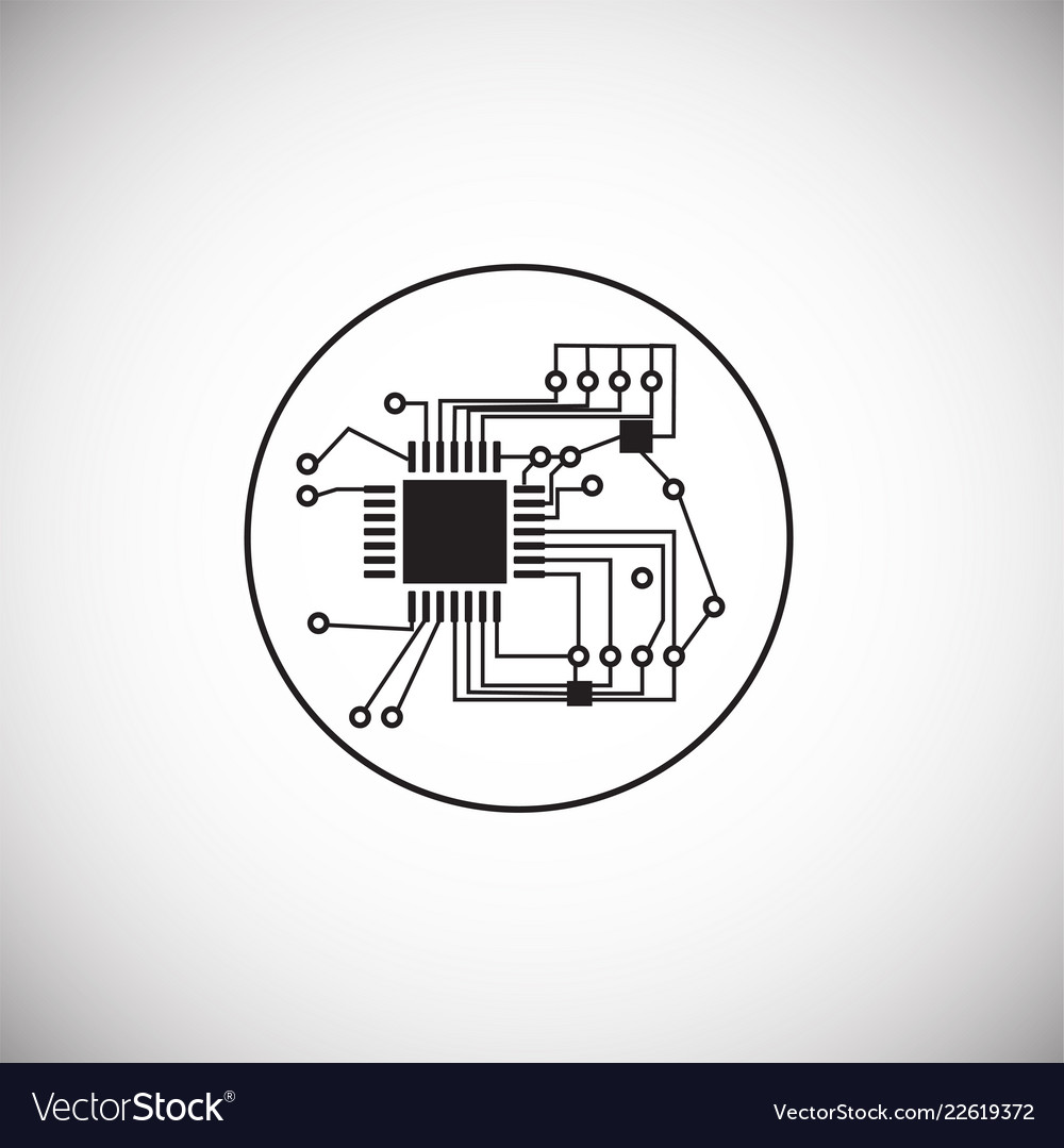 Micro processor chip on white background