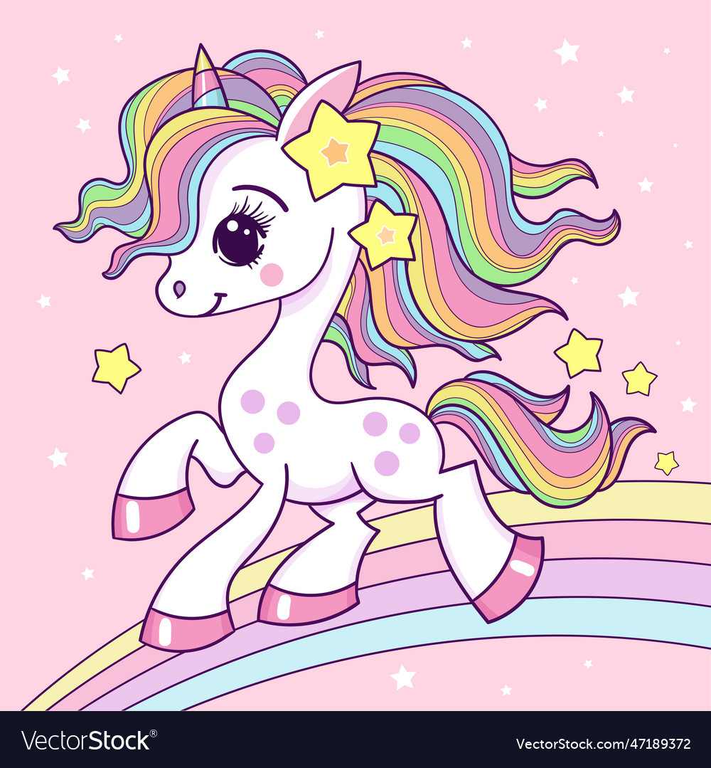 Rainbow Unicorn Running