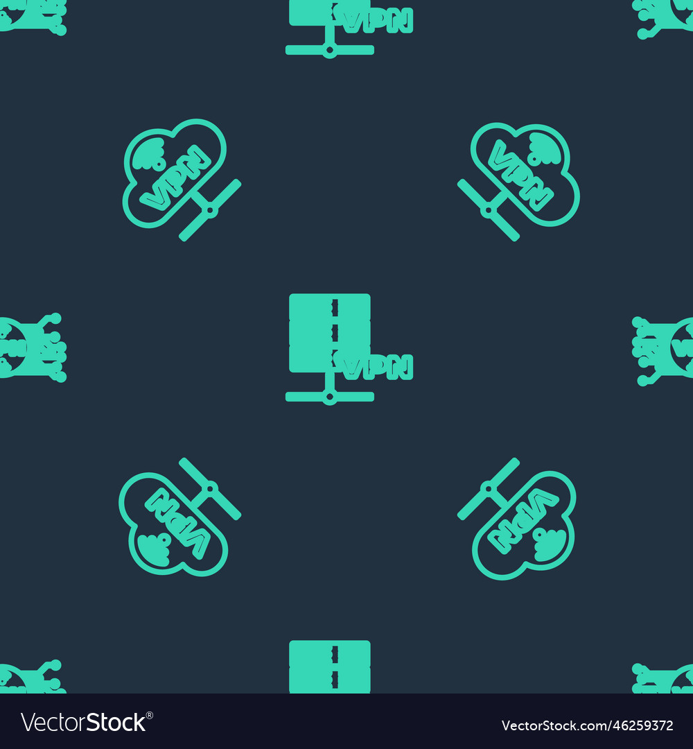 Set line server vpn network cloud connection vector image Set line server vpn network cloud connection