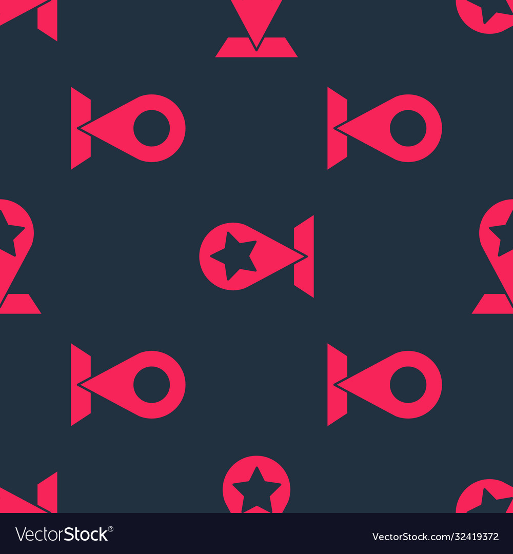 Set location and map pointer with star on seamless vector image Set location and map pointer with star on seamless