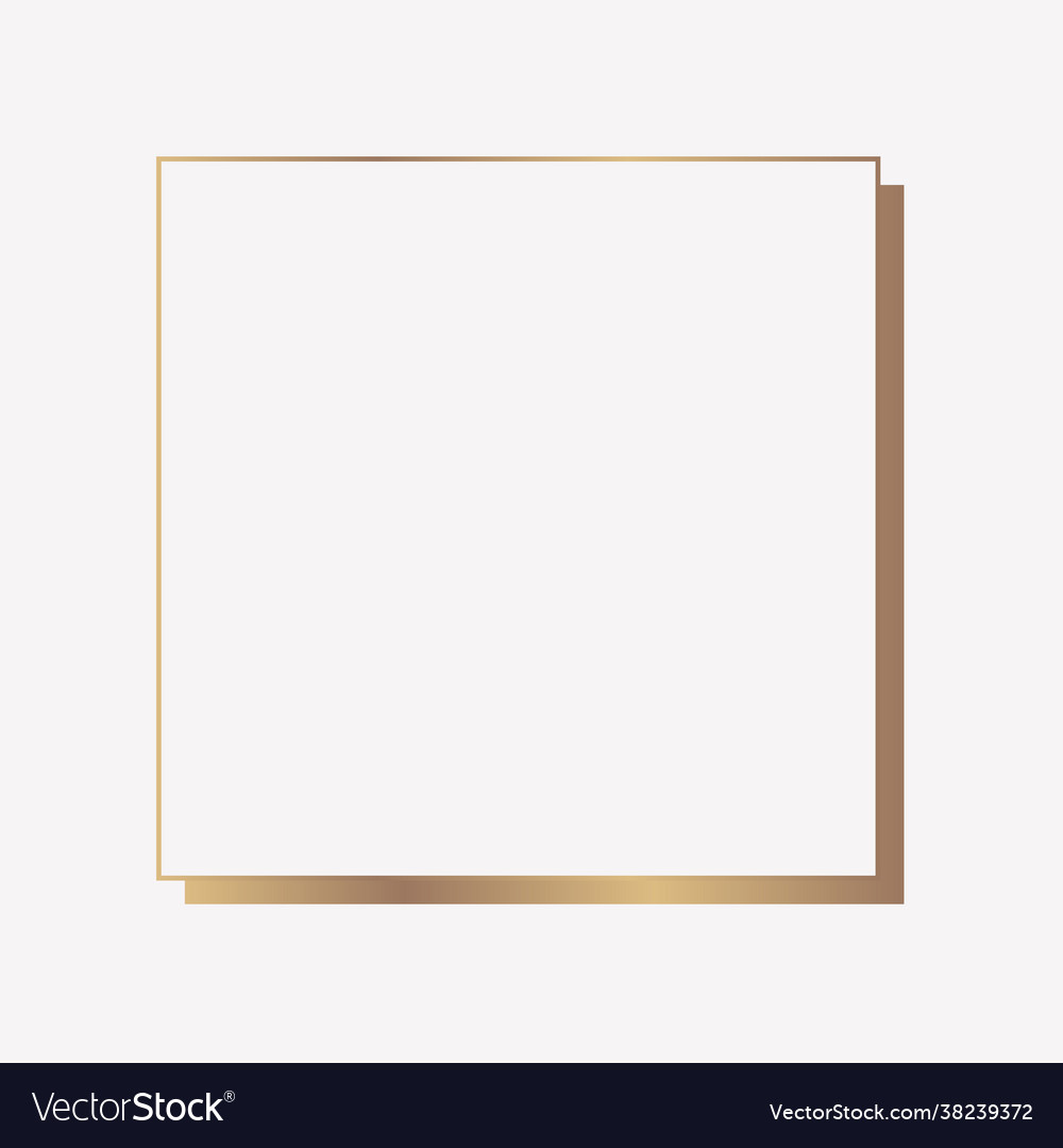 Square gold frame on a blank background Royalty Free Vector