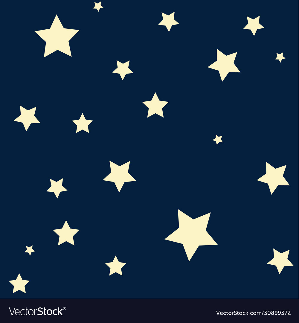 Stars on dark background random seamless pattern