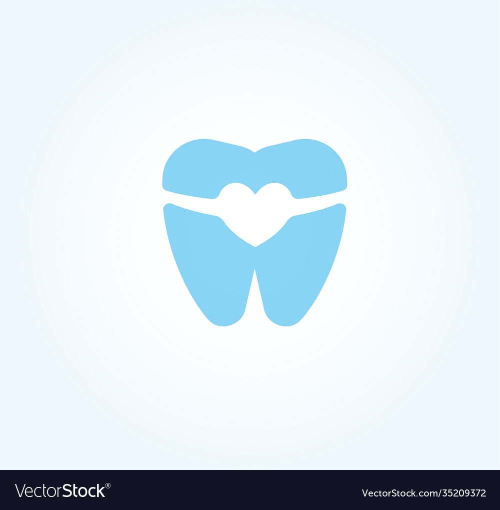 Tooth silhouette with braces and invisalign heart