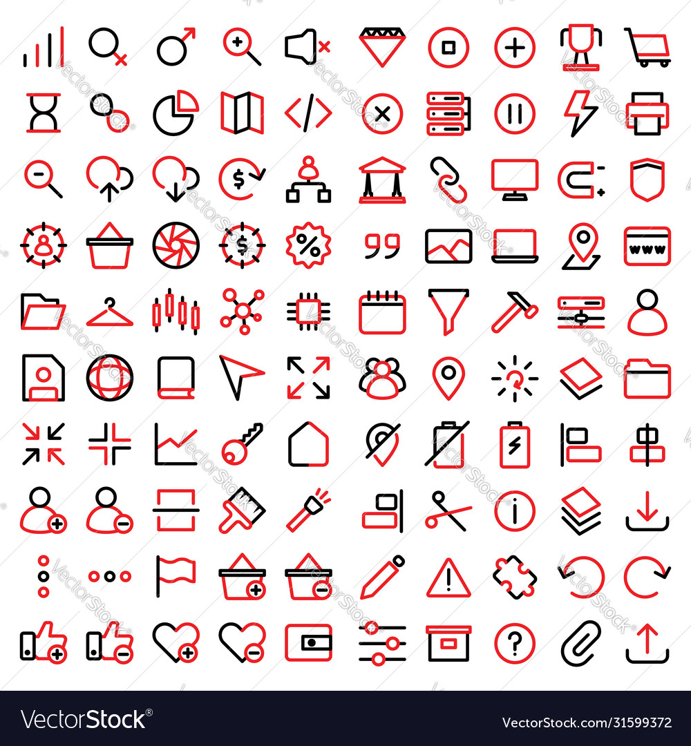 User interface icon set include