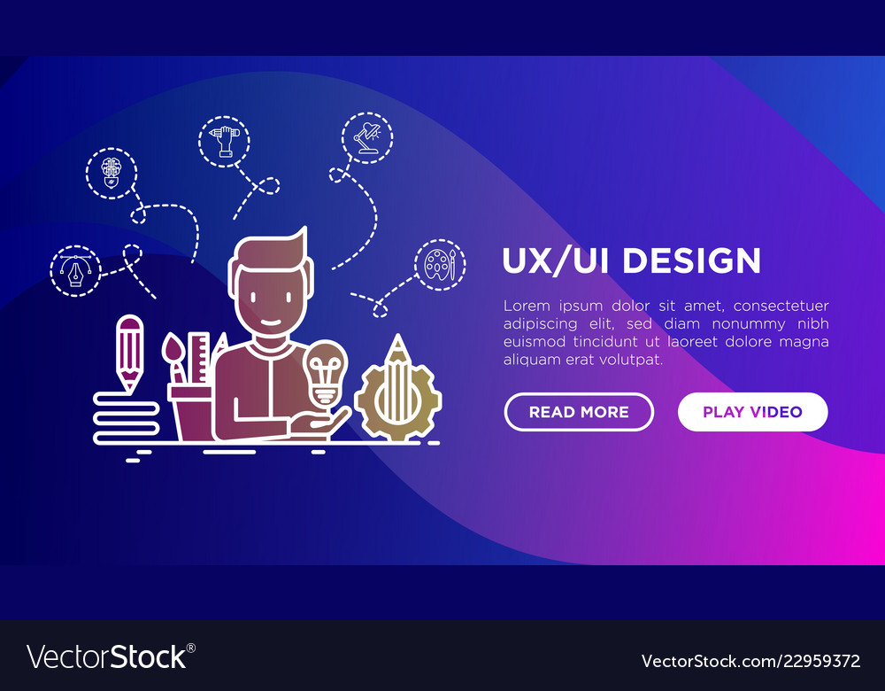Ux ui design concept creator generates idea vector image Ux ui design concept creator generates idea