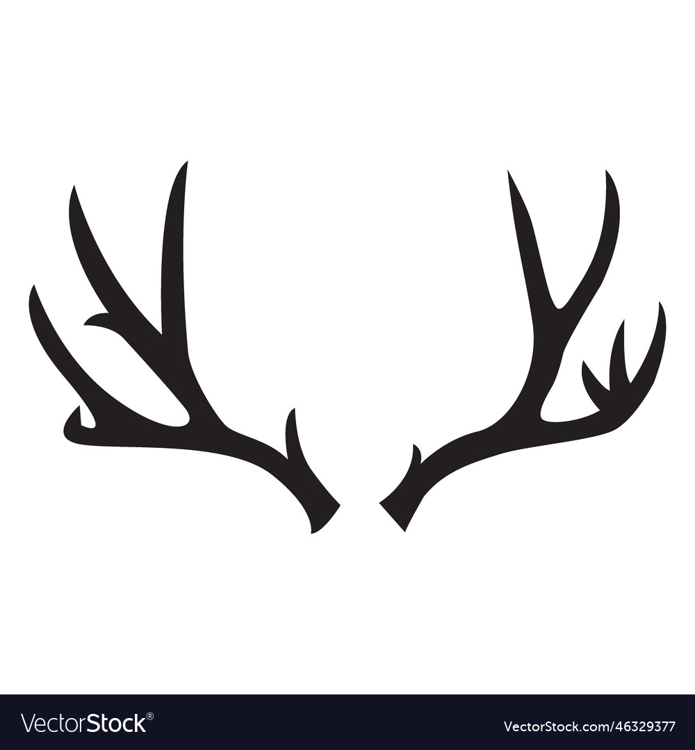 Antler deer silhouette deer Royalty Free Vector Image