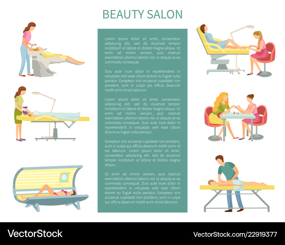 Beauty salon procedures and service set Royalty Free Vector