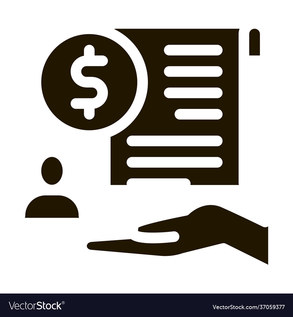 Cash purchase agreement icon glyph Vector Image Cash purchase agreement icon glyph