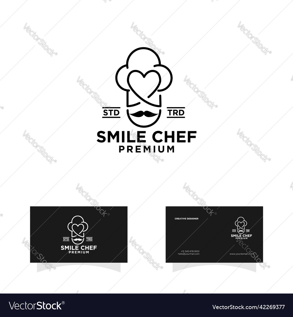 Chef hat cooking logo design Royalty Free Vector Image