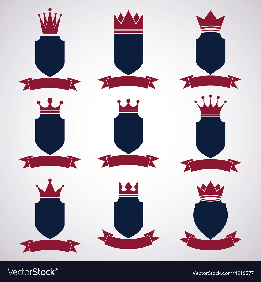 Collection of empire design elements heraldic