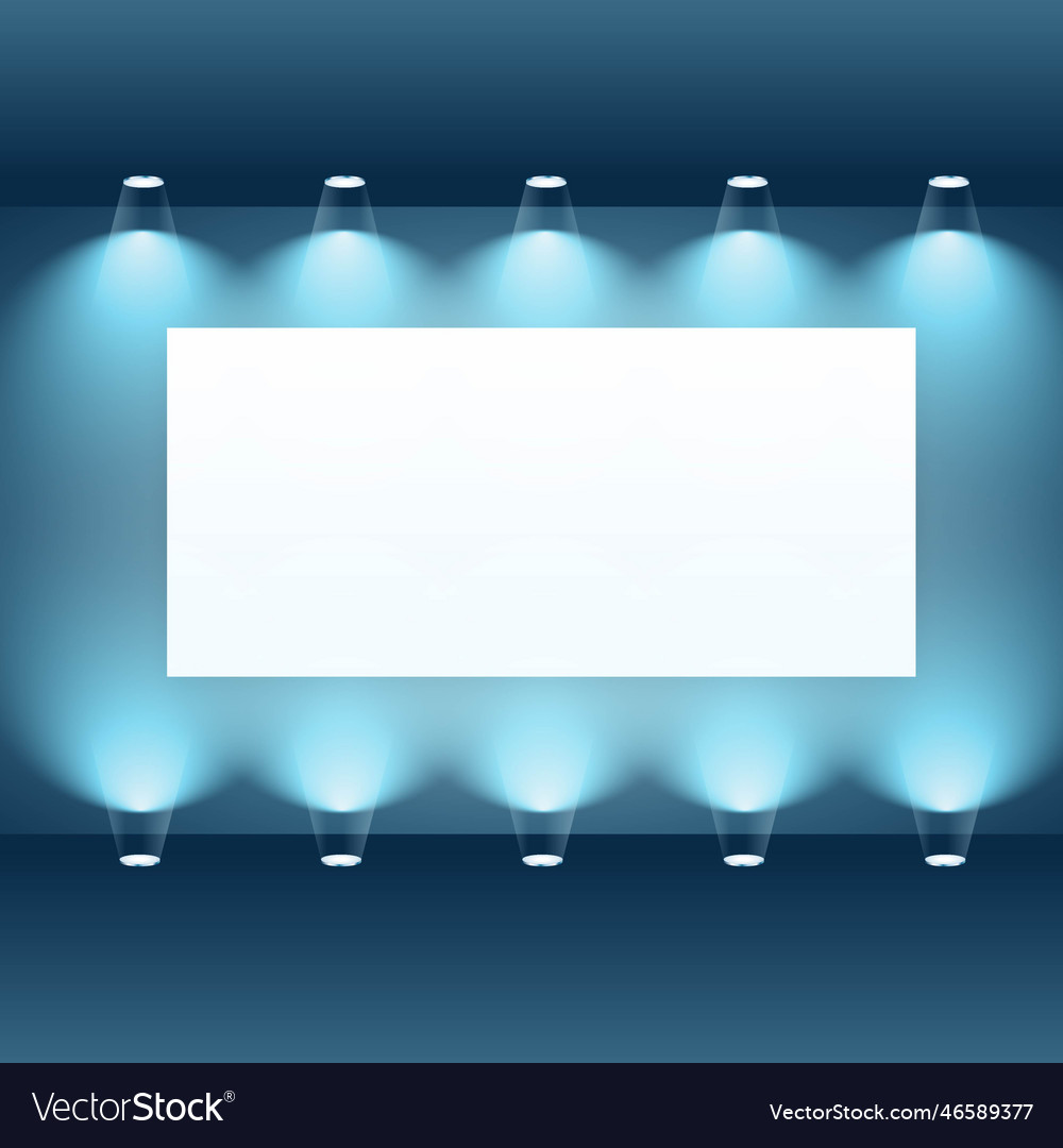 Empty display frame with spot light