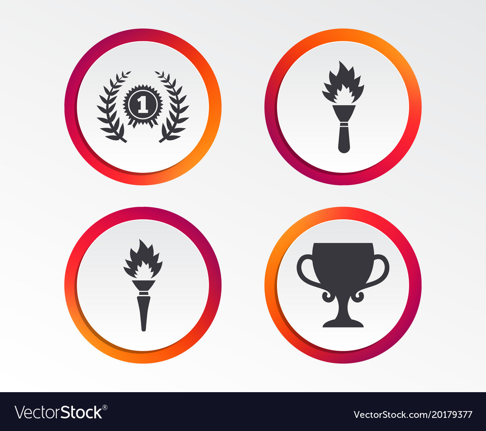 First place award cup icons prize for winner