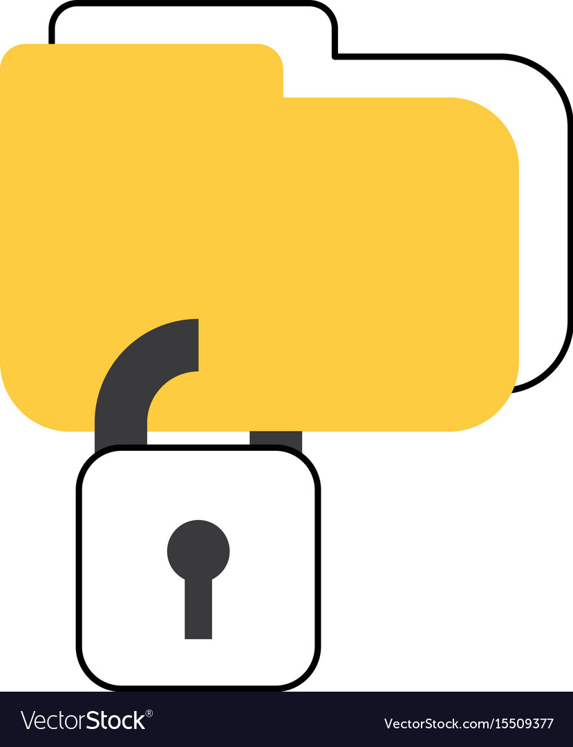 Folder with safe secure padlock icon