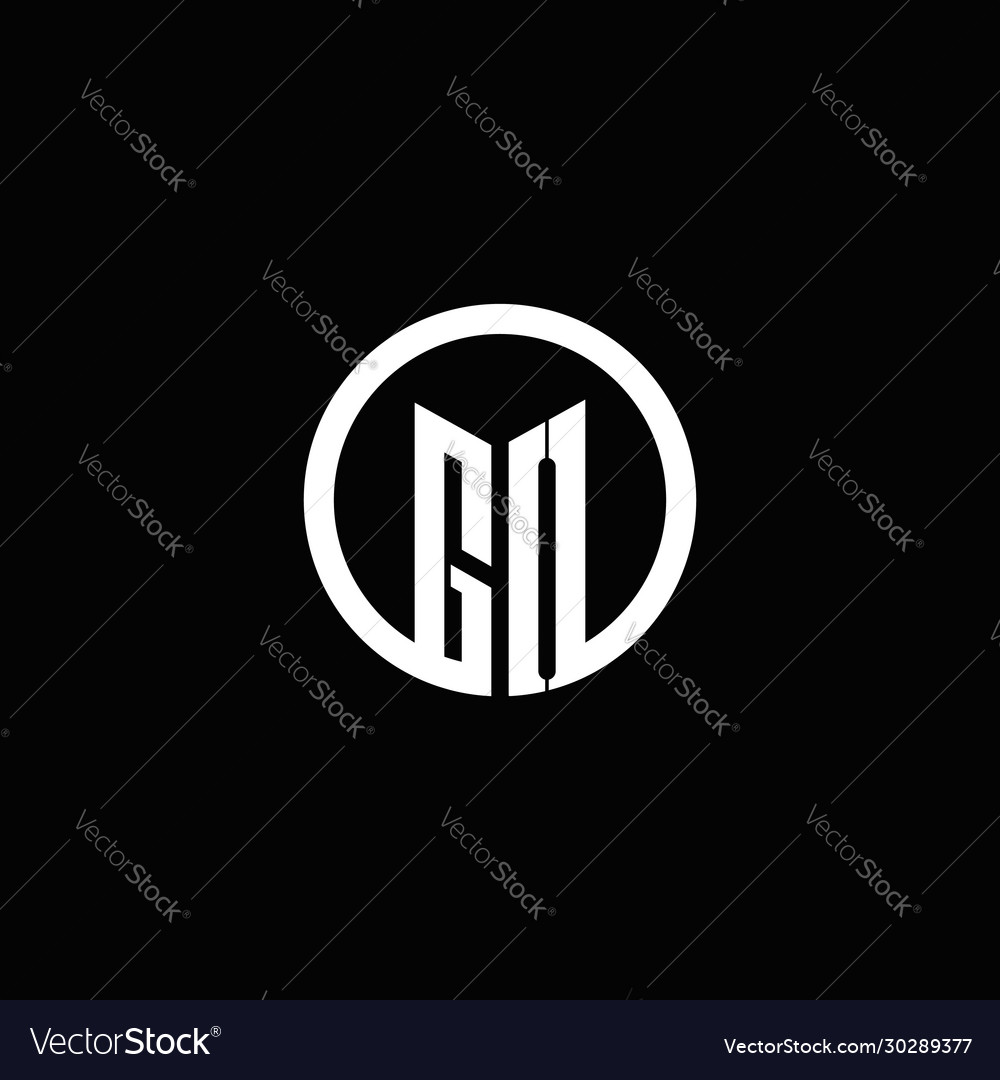Go monogram logo isolated with a rotating circle