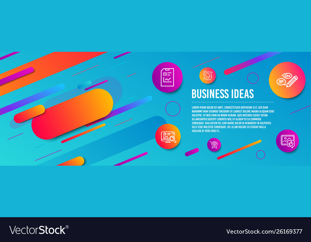 Head seo analytics and add products icons set Vector Image Head seo analytics and add products icons set