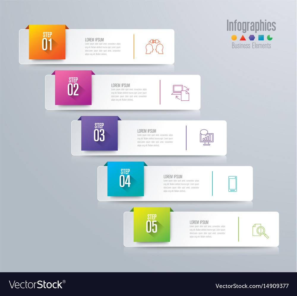 Infographics design with 5 options Royalty Free Vector Image