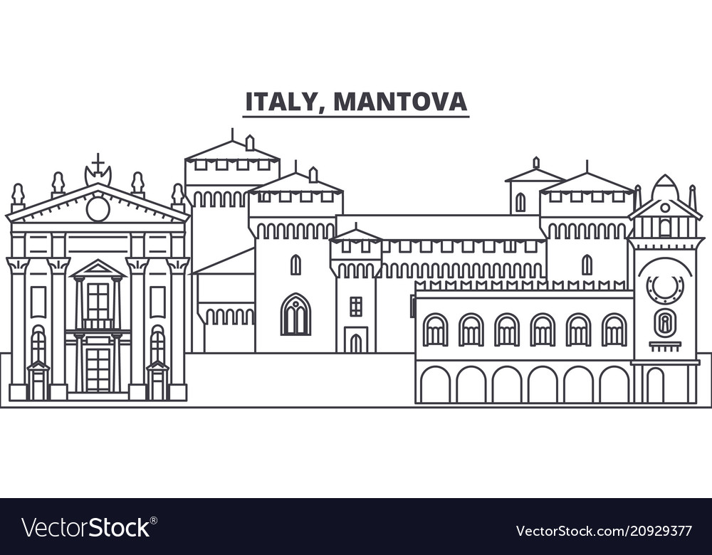 Italy mantova line skyline Royalty Free Vector Image