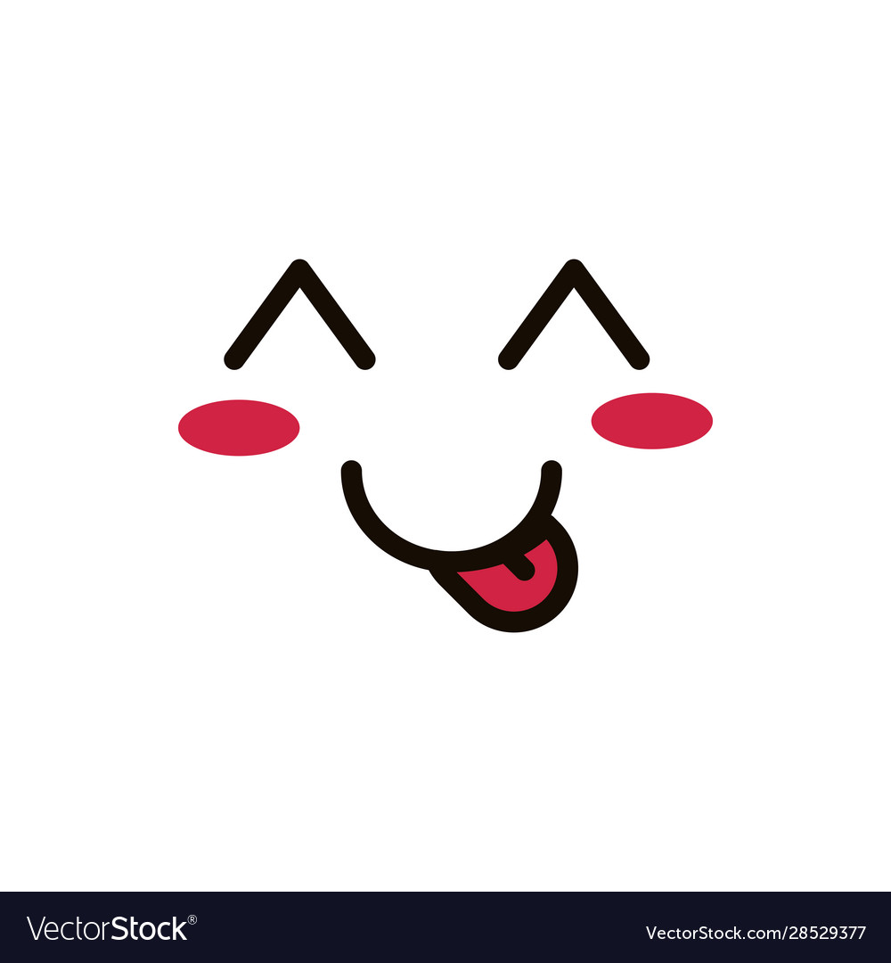 Kawaii cute face expression eyes and mouth Vector Image