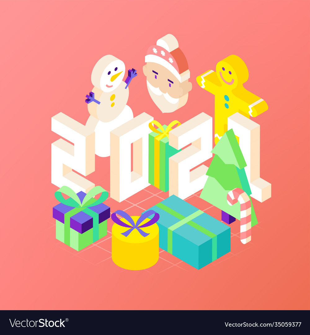New 2021 year concept vector image New 2021 year concept