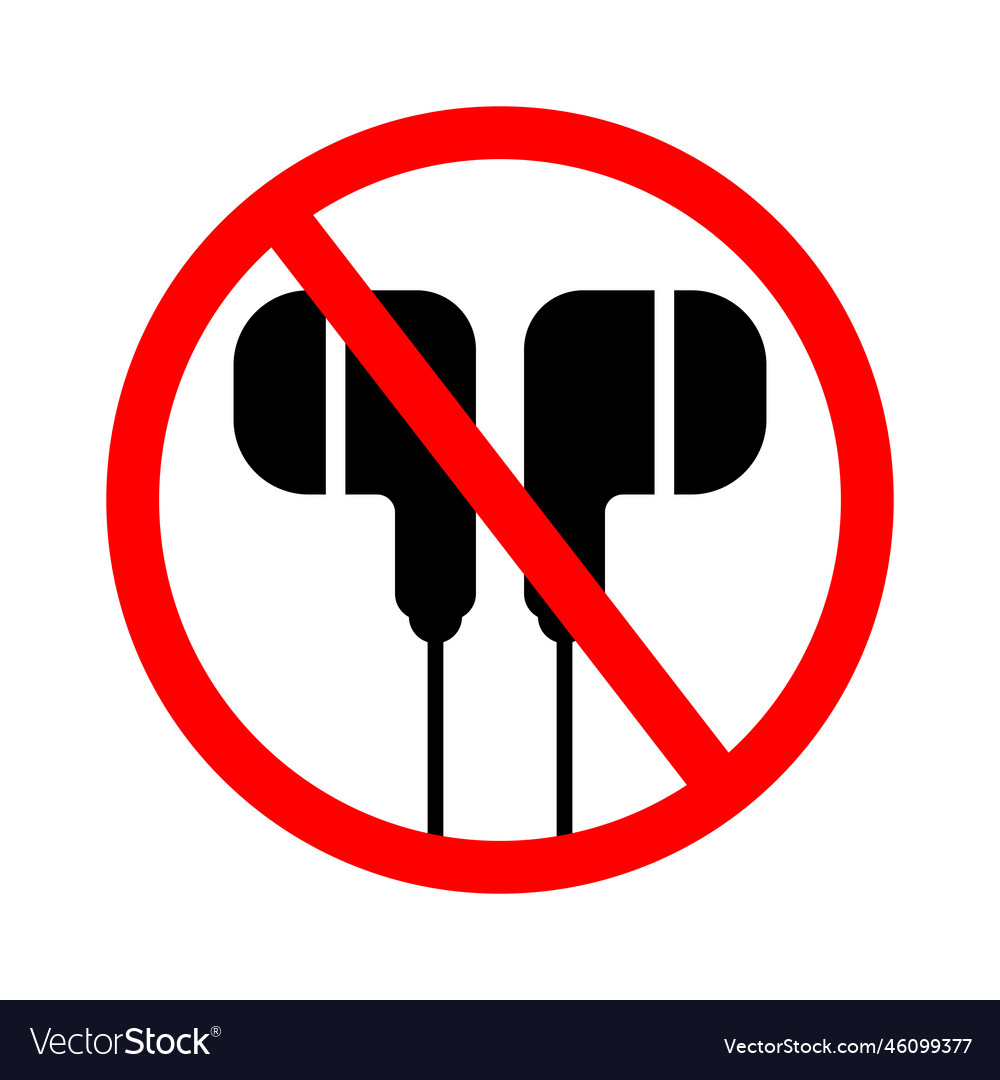 No earphones headphones icon music allowed si