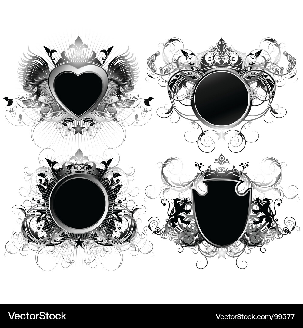 Ornamental shields Royalty Free Vector Image - VectorStock