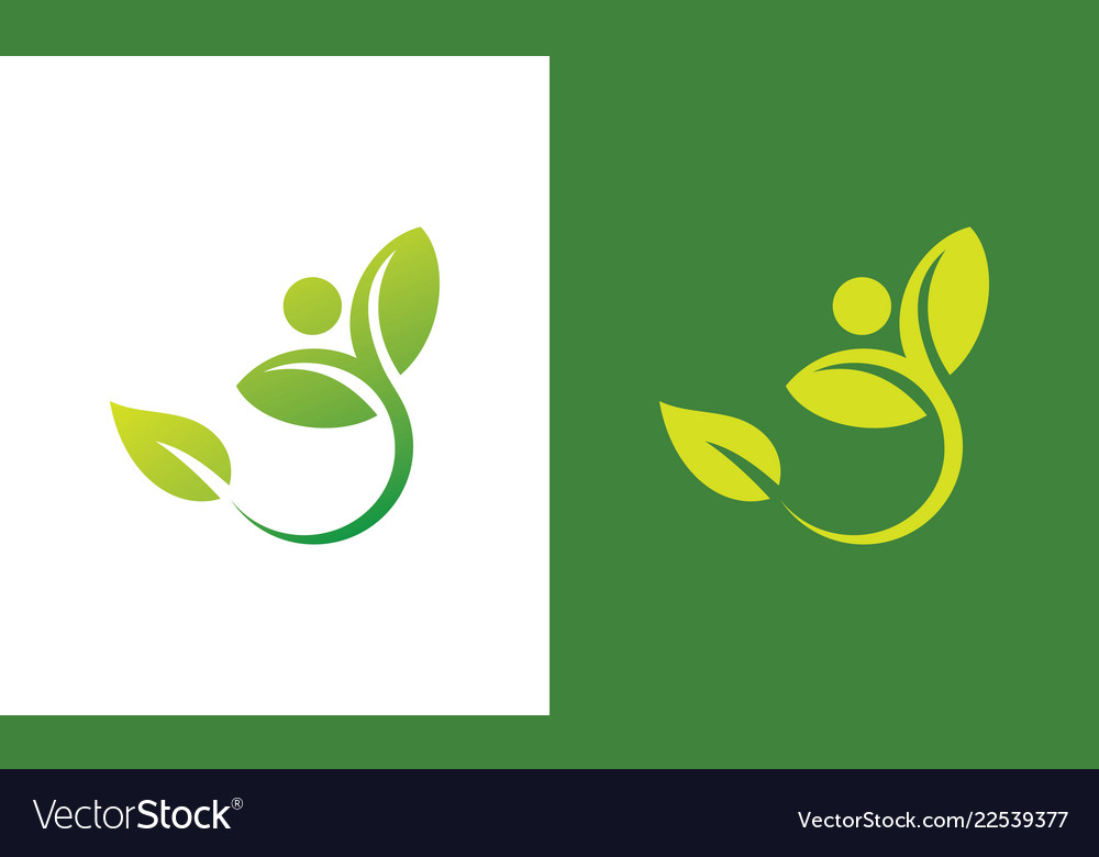 People Green Leaf Nature Logo Royalty Free Vector Image