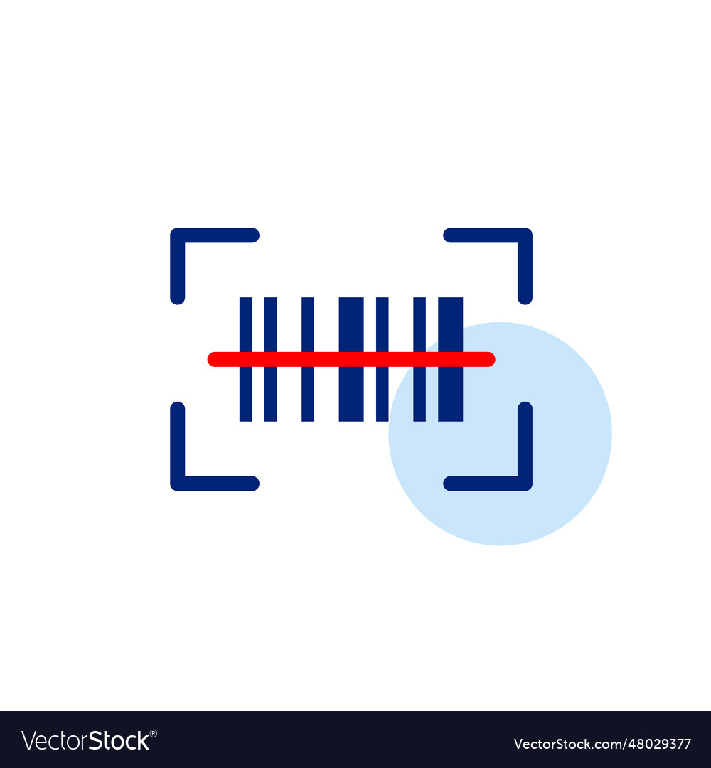 Scanning bar code with reader machine red laser vector image Scanning bar code with reader machine red laser