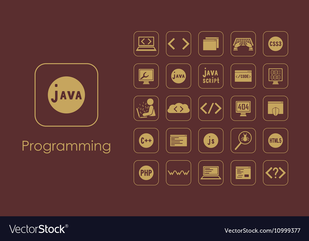 Set of programming simple icons