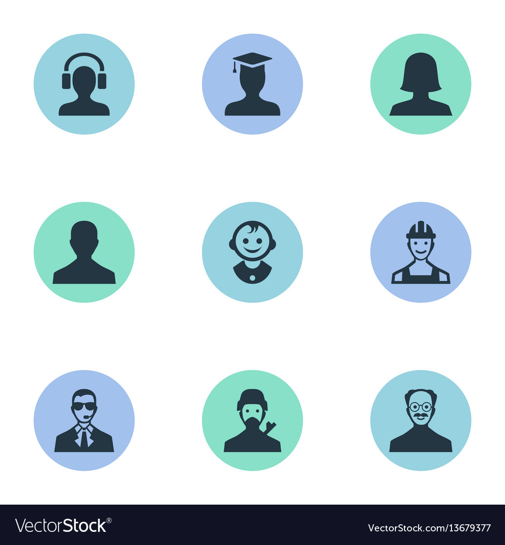 Set of simple avatar icons
