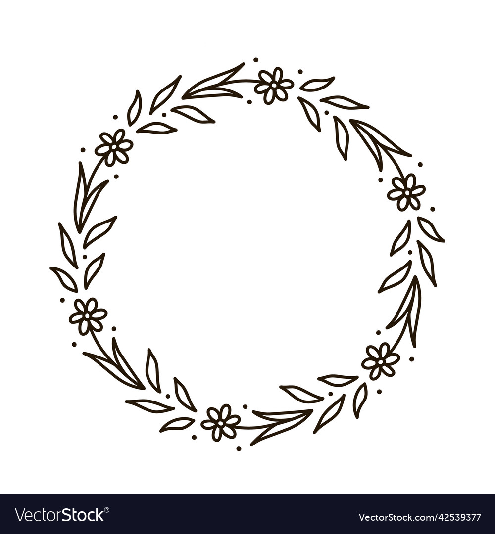 Spring floral wreath isolated on white background Vector Image Spring floral wreath isolated on white background