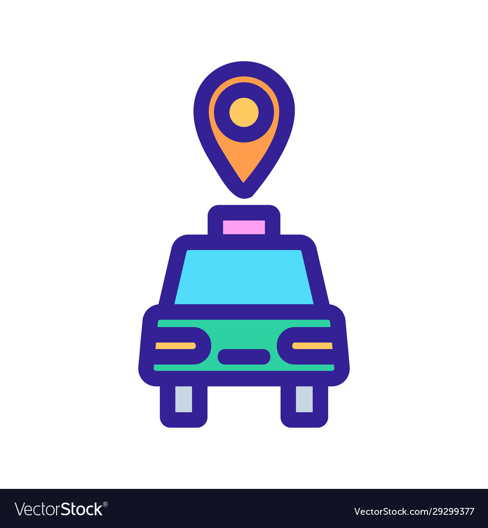 Taxi car icon isolated contour symbol