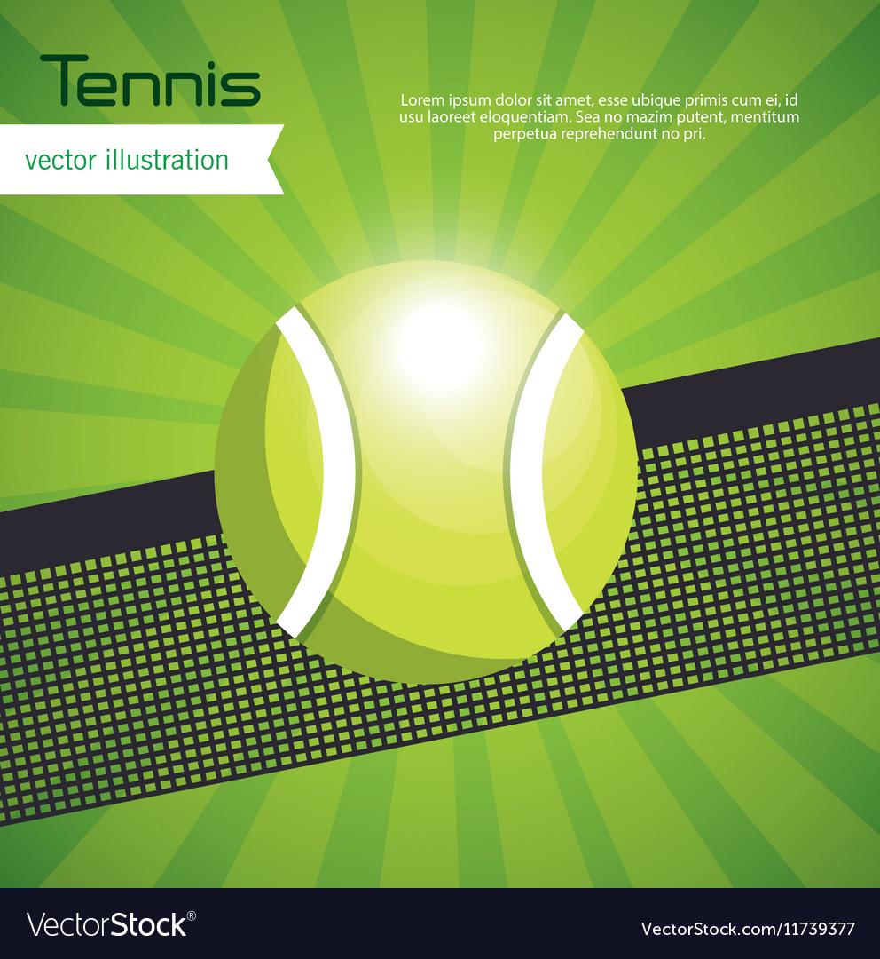 Tennis ball green background design Royalty Free Vector