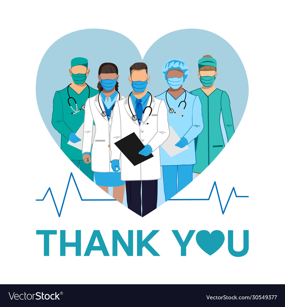 Thank you to doctors and nurses Royalty Free Vector Image