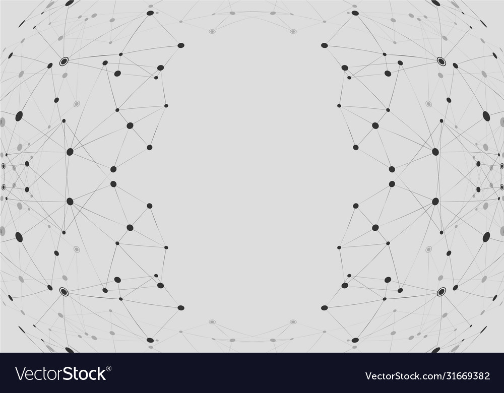 Abstract polygonal geometric shape with connection