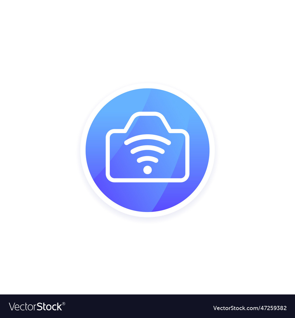 Camera with wi-fi connection icon for apps